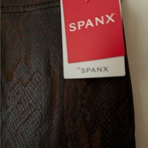 SPANX Brown Faux Leather Leggings